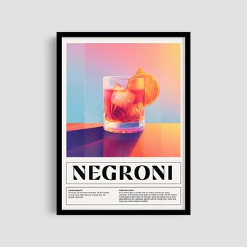 Постер Roomy "Negroni" Біла рамка з глянцевим склом A4 (29.7x21 cm)