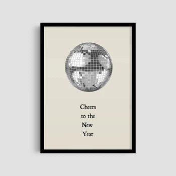 Постер Roomy "New Year Disco" Черная рамка с глянцевым стеклом A4 (29.7x21 cm)