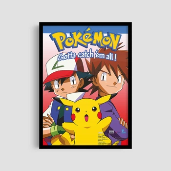 Постер Roomy "Pokemon Classic Cover" Белая рамка с глянцевым стеклом A3 (42x29.7 cm)