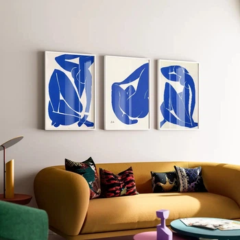 Сет постеров Roomy "Blue Breeze" Белая рамка с глянцевым стеклом A4 (29.7x21 cm)