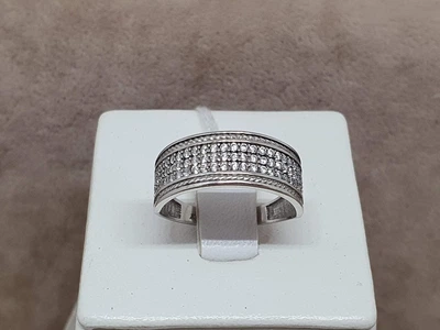 Серебряное кольцо Река Широкая с фианитами. 1578/9Р-CZ 17,5