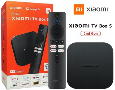 Смарт ТВ Приставка Xiaomi Mi Box S 4K 2nd Gen (MDZ-28-AA) 2023 Global, NETFLIX, Google TV Международная версия (Smart TV BOX, Смарт ТВ Приставка, ТВ)