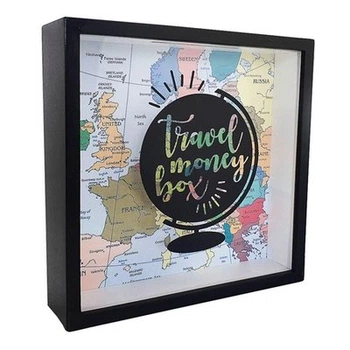 Деревянная копилка для денег Travel money box (глобус) Presentville 22х22х5 см (dec0009495)