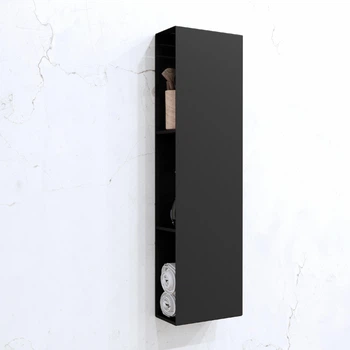 Полка этажерка подвесная MINIMALISM для ванной комнаты металлическая черная (ЛОФТ)