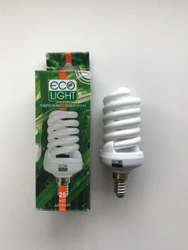 Енергозберігаюча лампа ECO LIGHT 25W 25Вт E14 4000К біле нейтральне денне світло (комплект 10шт)
