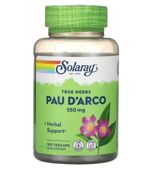Натуральная добавка Кора муравьиного дерева Solaray Pau D`arco 550mg 100VegCaps
