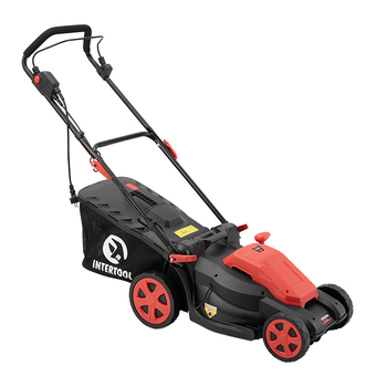 Газонокосилка электрическая INTERTOOL WT-2265 (1.8 кВт, 230 В~50 Гц, 3200 об/мин, ширина захвата 400 мм, высота среза 25-75 мм, контейнер 40 литров)