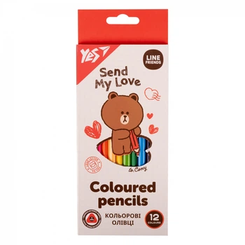 Карандаши цветные YES 12 цв Line Friends (290705)