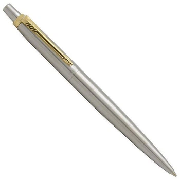 Ручка Parker Jotter стальна з позолотою кулькова