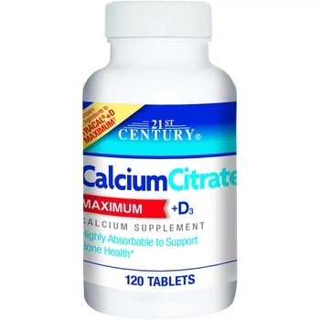Кальцій цитрат 21st Century Calcium Citrate maximum + D3 120 таблеток