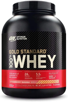 Сироватковий протеїн ізолят Optimum Nutrition 100% Whey Gold Standard 2270 грам Полуниця-банан