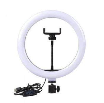 Кольцевая светодиодная LED лампа Ring Fill Light QX300, 30 см с креплением (держателем) для телефона, теплый холодный свет