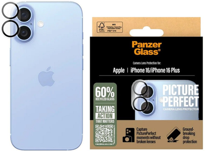 Захисне скло Panzer Glass PicturePerfect Camera Lens Protector для iPhone 16 / 16 Plus Transparrent (5715685002960)