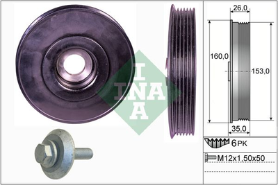 Шків колінвалу Citroen/Peugeot 1.4/1.6HDI 06- 6PK з болтом 544 0079 20 INA