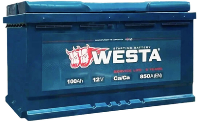 Автомобильный аккумулятор WESTA 100 Ah / 850 A Premium R Правый плюс (353x175x190) WPR100