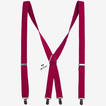 Подтяжки Bow Tie House розовые X2.5 см длинные 08208