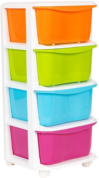 Комод ModernHome by Multistore с 4 выдвижными ящиками с колёсиками (PJJCBS0012-04B)
