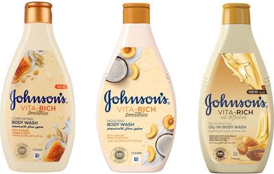 Набор гелей для душа Johnson's Vita-Rich 250 мл х 3 шт (3574661385631/3574661385617/3574661543871)