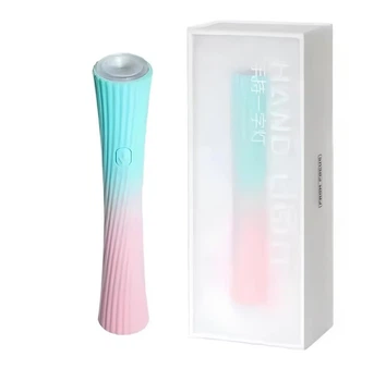 LED лампа-фонарик с аккумулятором на USB для сушки гель-лака 3 Вт, мятно-розовый