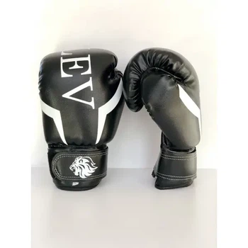 Боксерские перчатки LEV SPORT 8 oz кожзам, манжета 5 см черные