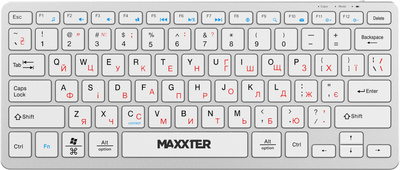 Бездротова клавіатура Maxxter KBW-C01S-UA Wireless White
