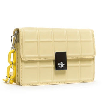 Женская сумка Fashion с замком, двойным отделением и съемной ручкой PR-250317-40058 желтый