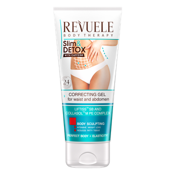 Коригуючий гель Revuele Slim & Detox з кофеїном для талії та живота 200 мл