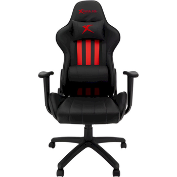 Игровое кресло XTRIKE ME GC-905: комфортный дизайн, максимальная нагрузка 135 кг, черное с красным