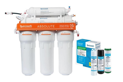 Фильтр обратного осмоса с минерализатором Ecosoft Absolute с комплектом картриджей (MO675MECO+CHV3ECOAGR)