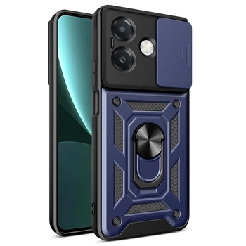 Чехол Hide Shield для OPPO A3 / CPH2669 бампер противоударный с подставкой кольцом Blue