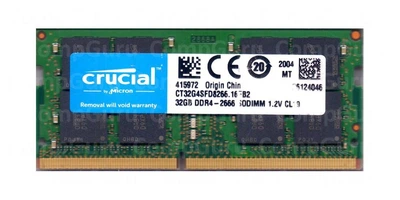 Оперативная память для ноутбука Crucial DDR4 32GB 2666MHz SO-DIMM PC4-2666 (CT32G4SFD8266.16FB2)