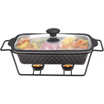 Марміт Kamille Golden Heat керамічна форма 1.1л 30.5х17.5х10.5см з підставкою та підігрівом (245250)