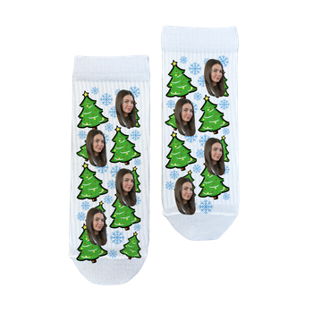 Шкарпетки Ponty Shop з фото "Новорічні" Дитячі розмір 12-22 Білі