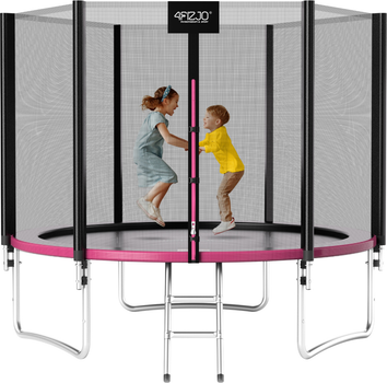Батут із зовнішньою сіткою 4FIZJO Classic 10FT 312 см Black/Pink (P-5907739314567)