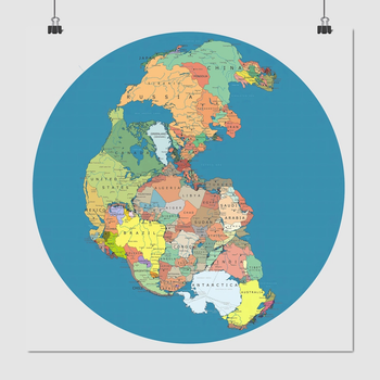 Постер "Пангея, суперконтинент, географія, Pangaea Map" A1 60x60 см (id6775)