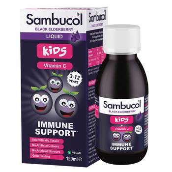 Черная бузина сироп для детей от 1 года Sambucol Kids Liquid с витамином С 120 мл