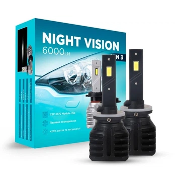 Светодиодные лампы Н27 для авто Carlamp Night Vision Gen3 Led автолампы 5500 K 6000 Lm (NVG3H27)