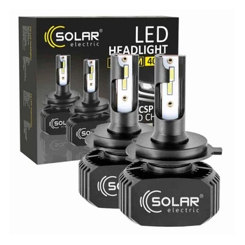 Светодиодные лампы H4 для авто SOLAR Led автолампы 12-24V 5000Lm 6000K 40W Seoul CSP1860 (8204)