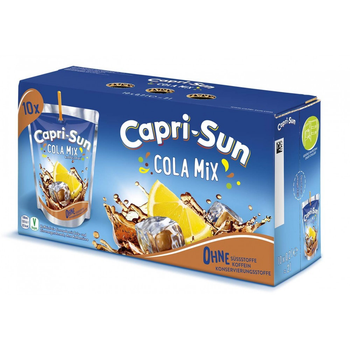 Набір Сік фруктовий Capri-Sun Cola Mix Капрізон Кола мікс Тетрапак з трубочкою Бігпак Блок 10шт 200мл
