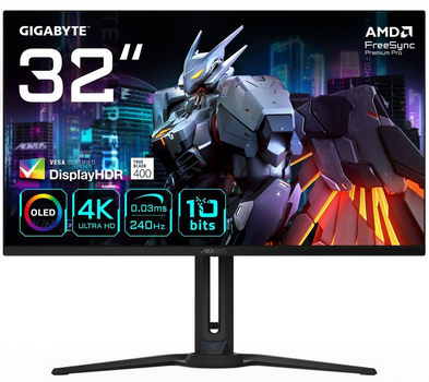 Монітор 31.5" Gigabyte AORUS FO32U2 UHD OLED 240Hz (AORUS FO32U2)