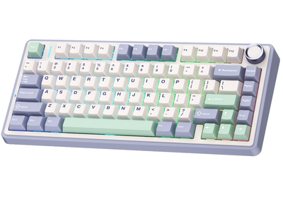 Клавиатура игровая механическая Aula Mechanical F-75 wireless White ENG/UKR Gasket Greywood V3 switch Hot-Swap 2.4G/Bluetooth