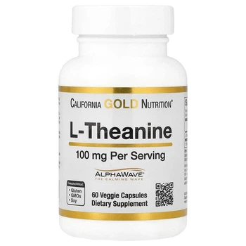 L-теанин 100 мг California Gold Nutrition L-Theanine 60 капсул