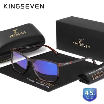 Окуляри комп'ютерні Blue Blocker 45% для чоловіків і жінок KINGSEVEN 7365 Clear Brown F3