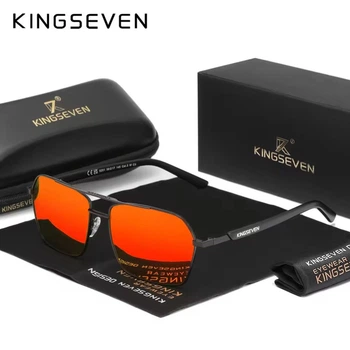 Мужские поляризационные солнцезащитные очки KINGSEVEN 9201 Black Red