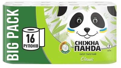 Туалетний папір Сніжна Панда Classic 16 рулонов