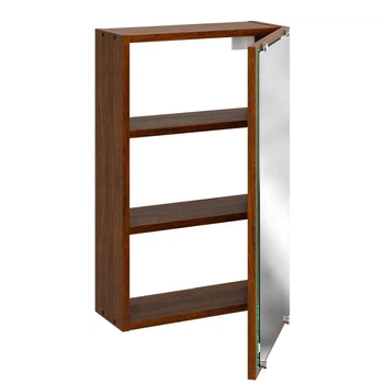 Настенный шкаф с полками и зеркалом Компанит Зеркало 6 Орех