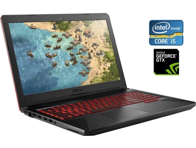 Игровой ноутбук Б-класс Asus TUF Gaming FX504GM / 15.6" (1920x1080) IPS / Intel Core i5-8300H (4 (8) ядра по 2.3 - 4.0 GHz) / 8 GB DDR4 / 512 GB SSD / nVidia GeForce GTX 1060, 3 GB GDDR5, 192-bit / WebCam б/у