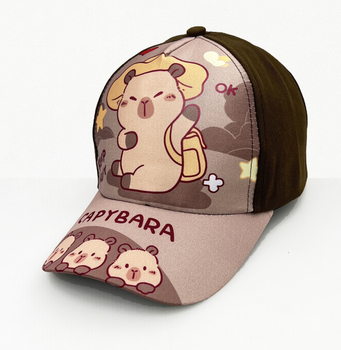 Кепка бейсболка Korni для мальчика для девочки Капибара Capybara коричневая 50-56 (SVS)