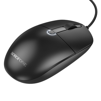 Проводная мышка BOROFONE BG17 |4 кнопки, 800/1200/1600 DPI, 1,4м| Черный