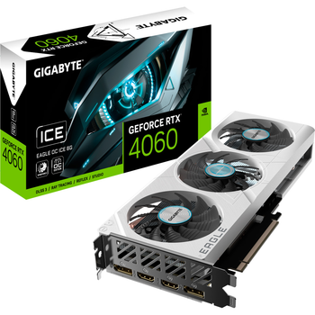 Відеокарта Gigabyte GeForce RTX 4060 EAGLE OC ICE 8G (GV-N4060EAGLEOC ICE-8GD) UA [129323]